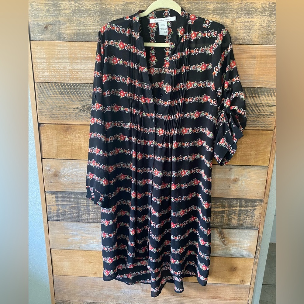 American Rag Floral Dress Sheer Size 0X